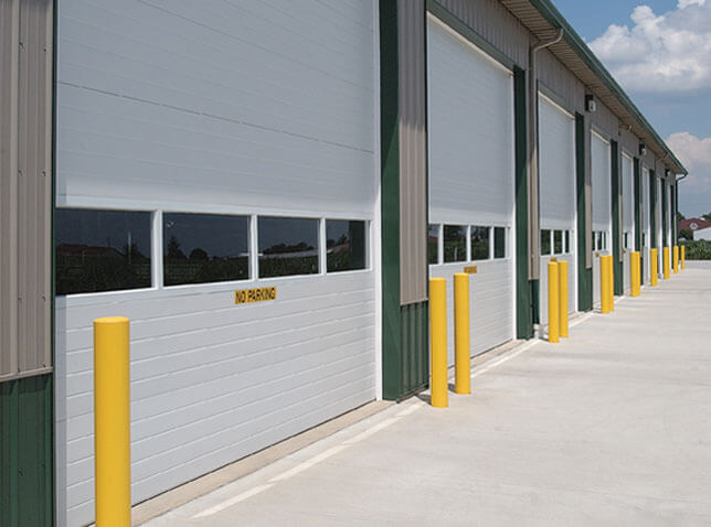 Commercial doors With Protection pillars